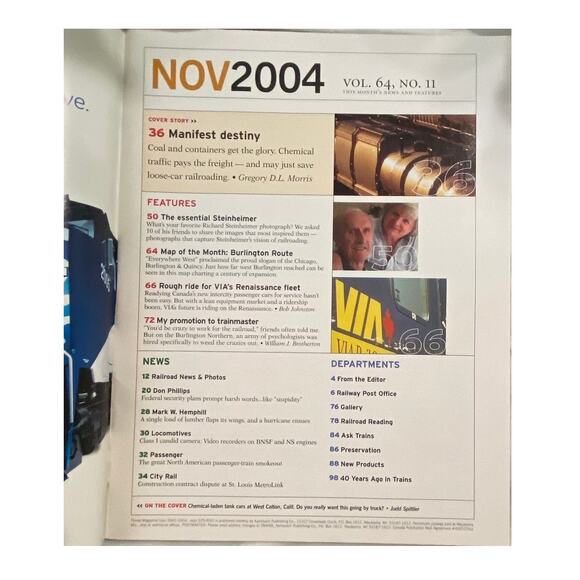 Vtg Lot 3 Trains Oct Nov Dec 2004 Magazine Collect Track Railroad Amtrak Steel - Picture 6 of 8